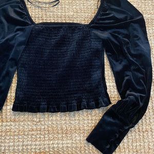 F21 black velvet top